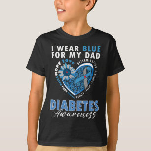 I Wear Blue For My Dad Type 1 Diabetes Awareness M T-Shirt