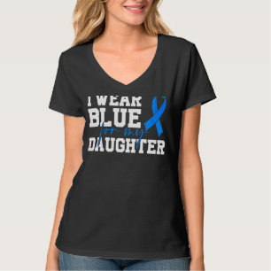I Wear Blue For My Daughter Autism Awareness Boys  T-Shirt