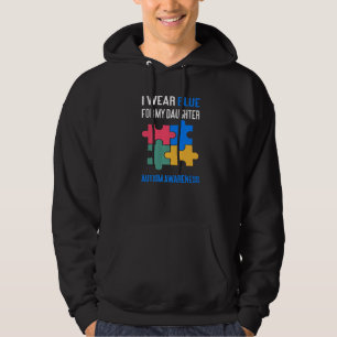 I Wear Blue For My Daughter Autism Awareness Dad P Hoodie