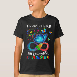 I Wear Blue For My Daughter Autism Awareness Mum D T-Shirt