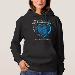 I Wear Blue For My Daughter Autism Awareness Puzzl Hoodie