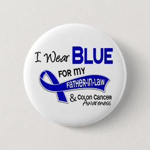 I Wear Blue For My Father-In-Law 42 Colon Cancer 6 Cm Round Badge