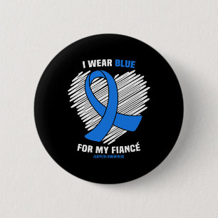 I Wear Blue For My Fiance Alopecia Awareness  6 Cm Round Badge