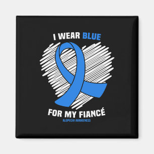 I Wear Blue For My Fiance Alopecia Awareness  Magnet