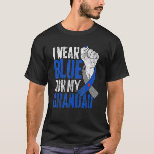 I Wear Blue For My Grandad Diabetes Awareness Ribb T-Shirt