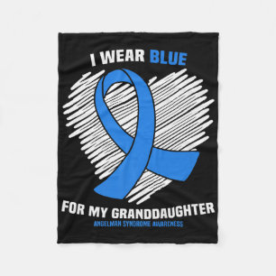 I Wear Blue For My Granddaughter Angelman Syndrome Fleece Blanket