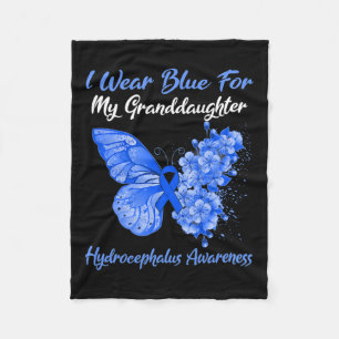 I Wear Blue For My Granddaughter Hydrocephalus Fleece Blanket