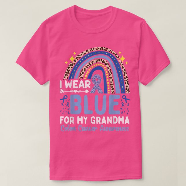 I Wear Blue For My Grandma Colon Cancer Awareness  T-Shirt (Design Front)