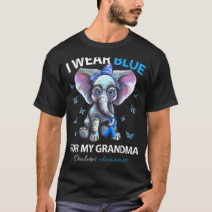 I Wear Blue For My Grandma Diabetes Awareness Elep T-Shirt