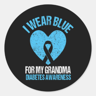 I Wear Blue For My Grandma Diabetes Awareness Gran Classic Round Sticker