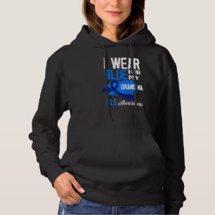 I Wear Blue For My Grandma Support Als Awareness Hoodie