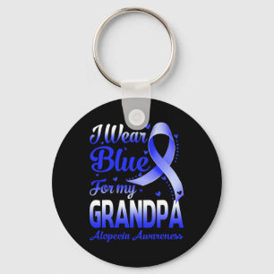 I Wear Blue For My Grandpa Alopecia Awareness Key Ring