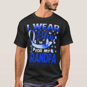 I Wear Blue For My GRANDPA ALS Awareness Butterfly T-Shirt