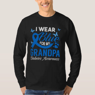 I Wear Blue For My Grandpa Blue Ribbon Diabetes Aw T-Shirt