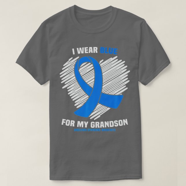 I Wear Blue For My Grandson Angelman Syndrome Awar T-Shirt (Design Front)