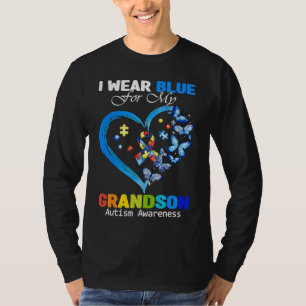 I Wear Blue For My Grandson Autism Awareness Butte T-Shirt
