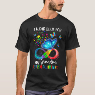 I Wear Blue For My Grandson Autism Awareness Grand T-Shirt