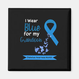 I Wear Blue For My Grandson Diabetes Awareness Mon Magnet
