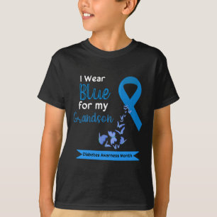 I Wear Blue For My Grandson Diabetes Awareness Mon T-Shirt