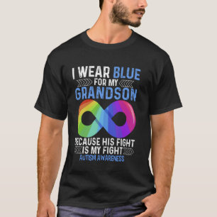I Wear Blue For My GRANDSON Shirt Autism Awareness