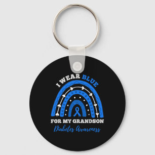 I Wear Blue For My Grandson T1d Type 1 Diabetes Aw Key Ring