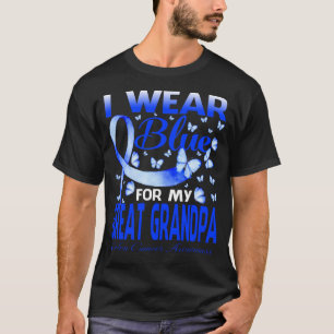 I Wear Blue For My GREAT GRANDPA Colon Cancer Awar T-Shirt