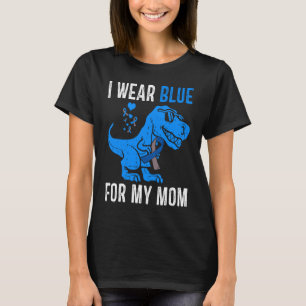 I Wear Blue For My Mom Rex Dino Diabetes Awareness T-Shirt
