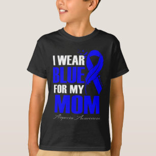 I Wear Blue For My Mum Alopecia Feather  T-Shirt