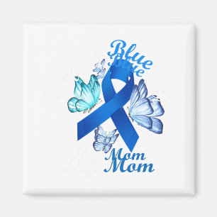 I Wear Blue For My Mum Butterfly Diabetes Awarenes Magnet