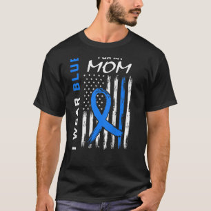 I Wear Blue For My Mum Diabetes Awareness Flag Bac T-Shirt