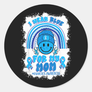 I Wear Blue For My Mum Support Diabetes Awareness Classic Round Sticker