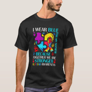 I Wear Blue For My Nephew Autism Awareness Puzzle  T-Shirt