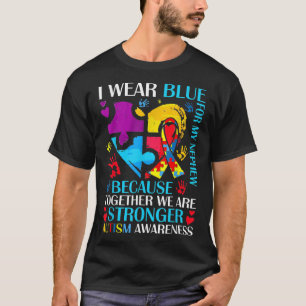 I Wear Blue For My Nephew Autism Awareness  T-Shirt