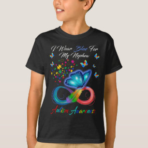 I Wear Blue For My Nephew Autism Awareness T-Shirt