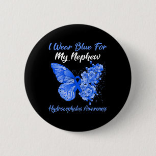 I Wear Blue For My Nephew Hydrocephalus Warrior  6 Cm Round Badge