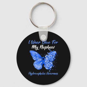 I Wear Blue For My Nephew Hydrocephalus Warrior Key Ring