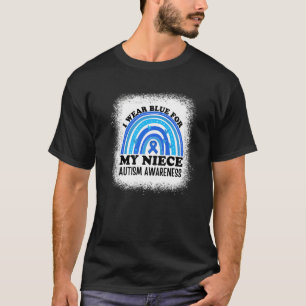 I Wear Blue For My Niece Autism Awareness Aunt Aun T-Shirt