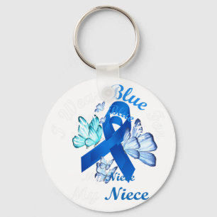 I Wear Blue For My Niece Butterfly Diabetes Awaren Key Ring