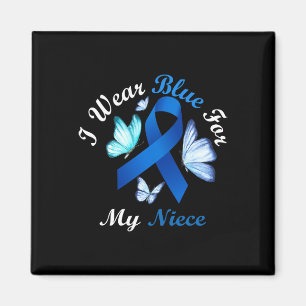 I Wear Blue For My Niece Butterfly Diabetes Awaren Magnet