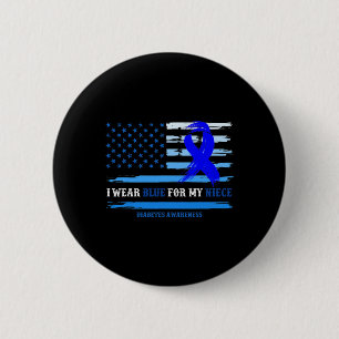 I Wear Blue For My Niece Diabetes Awareness Month  6 Cm Round Badge