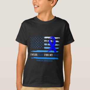 I Wear Blue For My Niece Diabetes Awareness Month  T-Shirt