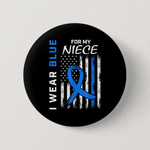I Wear Blue For My Niece Diabetes Awareness Shirt 6 Cm Round Badge