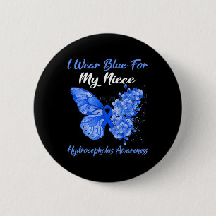 I Wear Blue For My Niece Hydrocephalus Warrior  6 Cm Round Badge