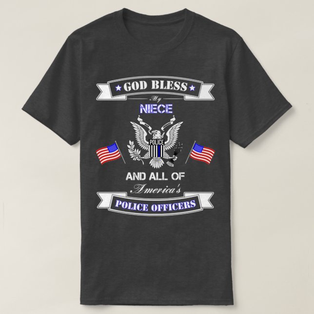 I Wear Blue for My Niece Police Officer T-Shirt (Design Front)
