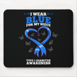 I Wear Blue For My Niece T1d Type 1 Diabetes Aware Mouse Pad