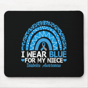 I Wear Blue For My Niece Type 1 Diabetes Awareness Mouse Pad