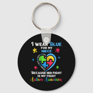 I Wear Blue For My Niece Uncle Aunt Key Ring