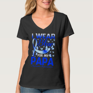 I Wear Blue For My Papa Apraxia Awareness Butterfl T-Shirt