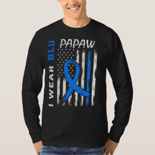 I Wear Blue For My Papaw Diabetes Awareness Flag B T-Shirt