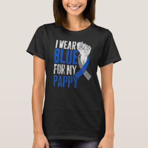I Wear Blue For My Pappy Diabetes Awareness Ribbon T-Shirt